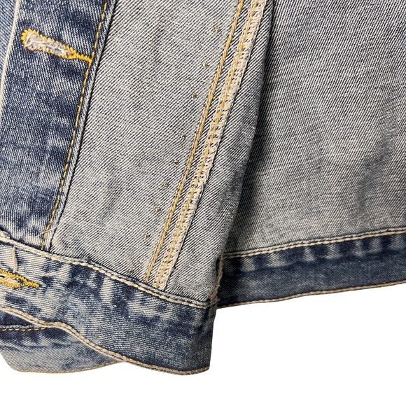 #A002   Pearl Embellished Denim Jacket – Size L – New without Tag - Picture 8 of 14